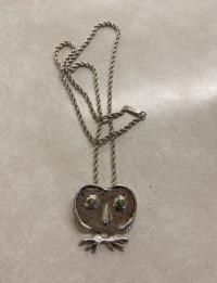 Handmade sterling silver owl pendant