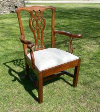 Georgian Chippendale mahogany arm chair c1800