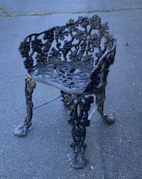Victorian cast iron small garden chair c1880