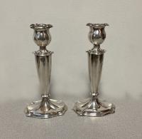 Vintage sterling silver Art Nouveau candlesticks