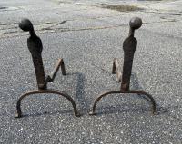 Pair Yale University hand wrought andirons