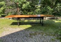 D R Dimes tiger maple harvest dining table with leaves