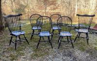 Vintage Ashlen black Windsor chairs set of six
