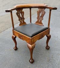 Sypher mahogany Chippendale style corner chair c1880