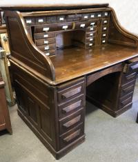 Antique oak roll top desk