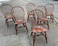 E R Buck six Windsor maple chairs c1980