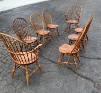 Vintage set 8 D R Dimes Windsor chairs