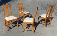 Set 4 D R Dimes tiger maple Queen Anne style chairs