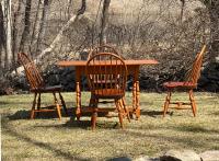 Warren Chair Works tiger maple dining set