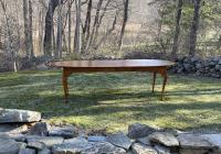 D R Dimes tiger maple oval dining table