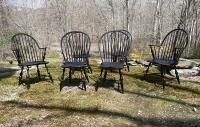 D R Dimes bamboo Windsor chairs in black