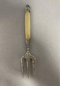 Victorian silver plated toast fork