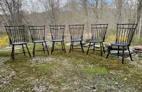 D R Dimes birdcage Windsor chairs in black paint