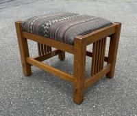 Vintage Stickley oak footstool Number 35