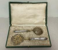 French silver gilt strawberry servers c1840