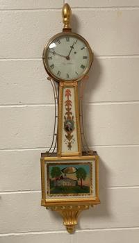 Ellmer O Stennes Weymouth MA banjo clock
