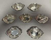 Set of 7 sterling silver nut dishes