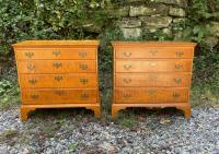 Pair of Eldred Wheeler tiger maple chests