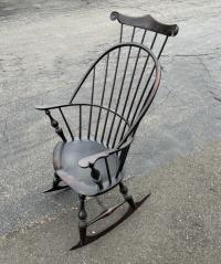 D R  Dimes crackle black Windsor rocking chair