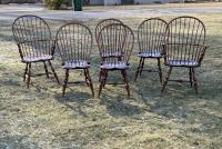 D R Dimes set of bow back Windsor chairs