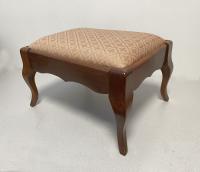 French walnut footstool with upholstered top c1900