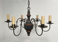 Colonial style painted wood chandelier