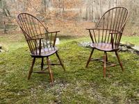 D R Dimes sack back Windsor armchairs