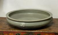 Large Japanese pottery bonsai dish