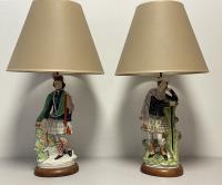 Pair of Staffordshire Highland figural lamps