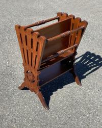 Victorian black walnut magazine rack