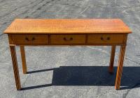 Eldred Wheeler tiger maple sofa table with 3 drawers