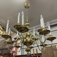 Vintage Dutch brass chandelier