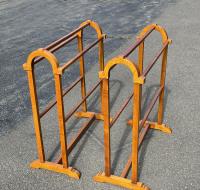 Pair of tiger maple quilt racks by Eldred Wheeler