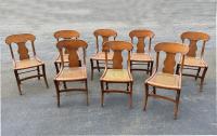 Set of tiger maple saber leg chairs c1860