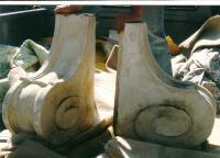 Antique  pair white marble architectural brackets