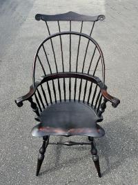 D R Dimes comb back Windsor armchair in crackle black