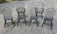 D R Dimes crackle black Windsor chairs