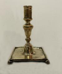 Early Spanish brass candlestick