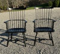 Yale University pair Windsor armchairs c1930