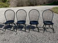 Crackle black Windsor chairs by Riverbend