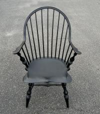 D R Dimes Windsor chair with continuous arm in crackle black