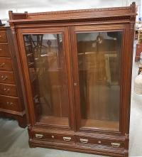 American cherry bookcase with gallery top c1875