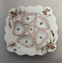 Antique porcelain oyster plate