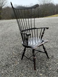 Ashlen fan back Windsor armchair in crackle black