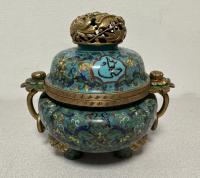 Chinese cloisonne covered censer