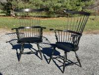 Pair of Windsor fan back armchairs by Sturbridge Yankee Workshop