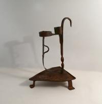 Early American iron candle spring stand