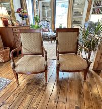 Vintage pair of French Empire armchairs