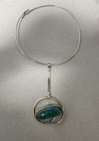 Sterling silver malachite necklace stamped WP