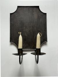 Period Lighting Fixtures tin double candle wall sconce